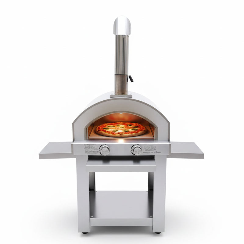 18 Inch Large Gas Pizza Oven 403 Stainless Steel Dual Burner System 25248 BTU Outdoor Pizza Oven Gas for Backyard Party