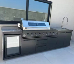 Modern Commercial Kitchen 304 Stainless Steel Outdoor Cabinet Complete Outdoor Cabinet Outdoor Bbq Kitchen Pod view 3