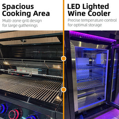 Waterproof Stainless Steel Gas BBQ Grill Kitchen Cabinet for Outdoor with Sink Fridge view 4