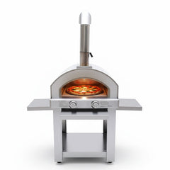 18 Inch Large Gas Pizza Oven 403 Stainless Steel Dual Burner System 25248 BTU Outdoor Pizza Oven Gas for Backyard Party view 1