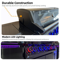 Waterproof Stainless Steel Gas BBQ Grill Kitchen Cabinet for Outdoor with Sink Fridge view 3