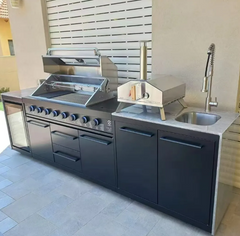 Customized Outdoor Kitchen Cabinets Gas Grill 304 Stainless Steel Kitchen Sink Cabinet view 3