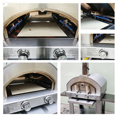 18 Inch Large Gas Pizza Oven 403 Stainless Steel Dual Burner System 25248 BTU Outdoor Pizza Oven Gas for Backyard Party view 2