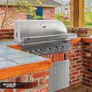 Dragon Fire built-in grill shown in an outdoor kitchen