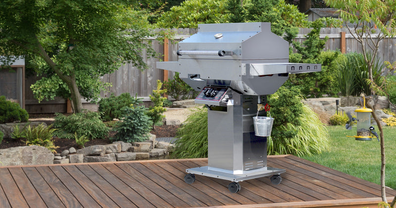 Phoenix SDSMKDD Smoker Grill in 304 stainless steel on column and base with locking casters