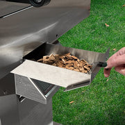 Phoenix Smoker Grill easy-access stainless steel wood chip drawer